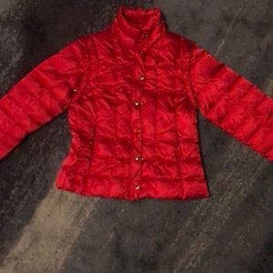 Red Satin Down puffer coat Marc New York Small